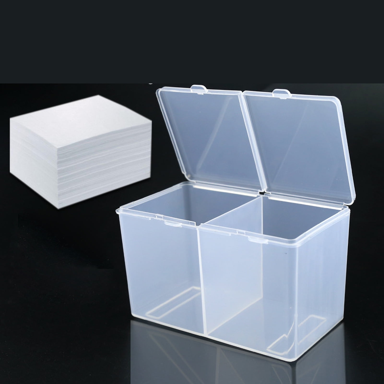 Transparent Cotton Pad Storage Box 2 Grid Cotton Pads Storage Box