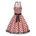 thumbnail image 4 of QUNYINEY Casual Dresses for Women Sleeveless Polka Dot A-Line Dress V Neck Flowy Slip Midi Sundress, 4 of 6
