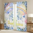 thumbnail image 2 of Erosebridal Blue Castle Print Curtains for Living Room, Kawaii Princess 30%-50% Blackout Curtains Set of 2 (38x45), Romantic Rose Floral Curtains and Drapes (38x45), Window Curtains Room Decorative, 2 of 6