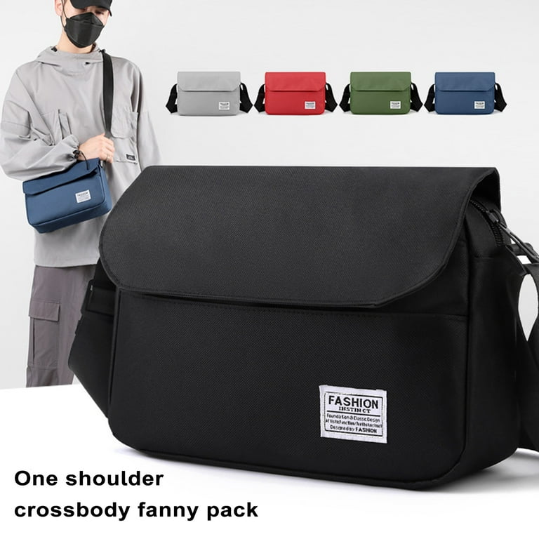 Mosey Unisex Crossbody Bag Multi Pockets Large Capacity Adjustable Wide Strap Zipper Closure Solid Color Wear resistant Outdoor Phone Cash Card Keys Storage Bag Walmart