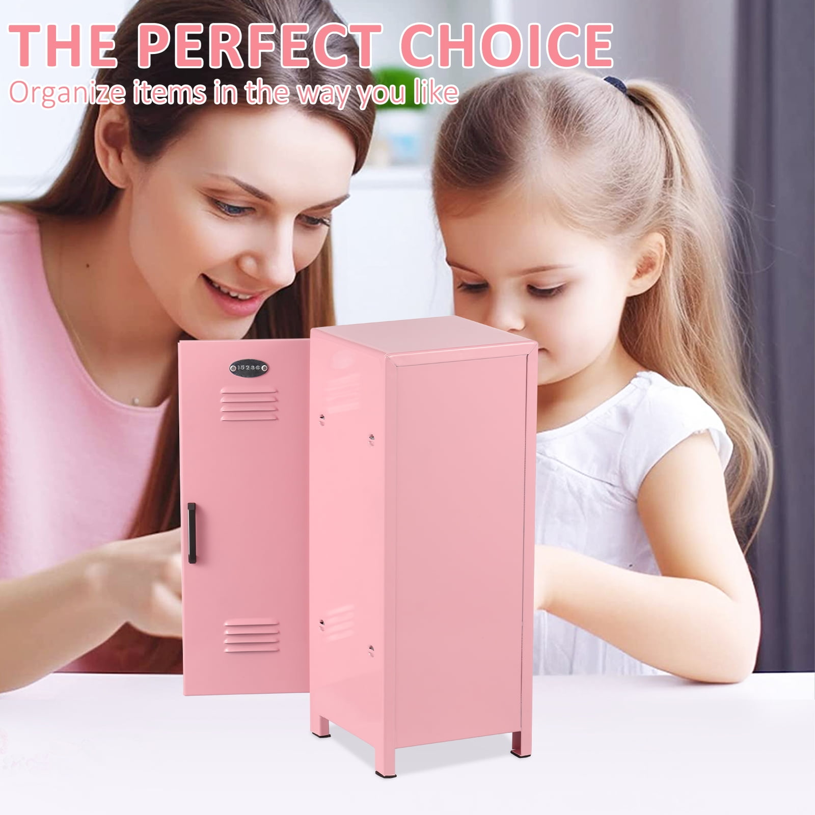 Mini Locker with Lock and Key Rustproof Metal Small Locker Portable Mini Locker Cabinet Practical Mini Storage Locker with Compartments for Desktop Girls Boys