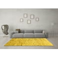 thumbnail image 3 of Ahgly Company Indoor Square Abstract Yellow Modern Area Rugs, 7' Square, 3 of 4