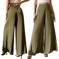 thumbnail image 4 of Women'S Chiffon Dress Beach Wide Leg Palazzo Pants Trouser Green XXL, 4 of 7