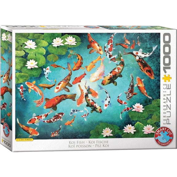 EuroGraphics Koi Fish Jigsaw Puzzle, 1000 Pieces – Vibrant Pond and Aquatic Artwork