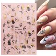 thumbnail image 1 of 1 Uds hojas de oro negro arte de uñas pegatina holográfica Floral láser rebanadas láminas para uñas calcomanías puntas decoraciones de manicura LYCJ028-036 Tan Jianjun unisex, 1 of 2