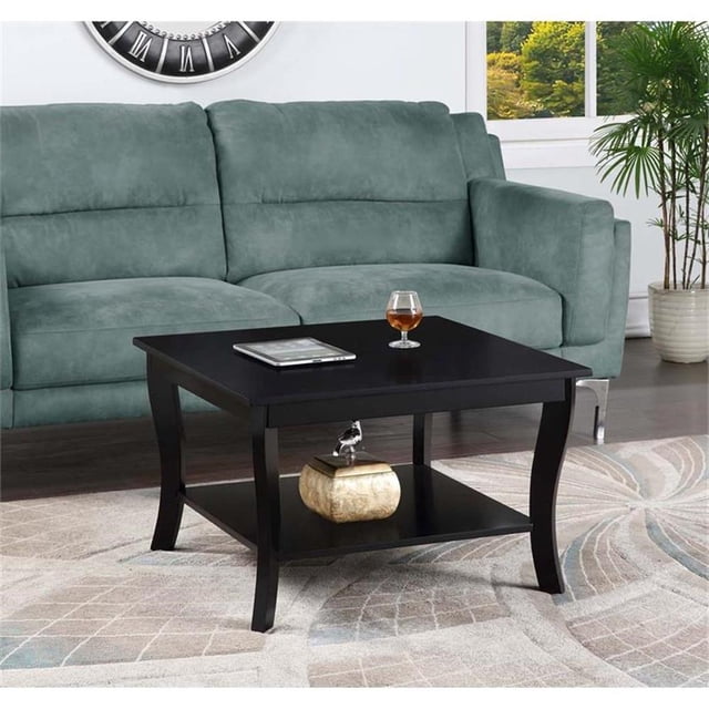 Convenience Concepts American Heritage Table Basse Carrée avec Tablette Inférieure, Noire
