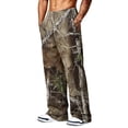 thumbnail image 6 of LTTVQM Men's Realtree Leaf Camo Wide Leg Pants Leisure Tree Camo Breathable Light Fabric Loose Fit Fishing Athletic Wide Leg Pants Coffee S, 6 of 7