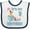 White and Navy, variant on Inktastic Hatching Dinosaur 1st Birthday Boys or Girls Baby Bib