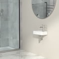 thumbnail image 4 of Logmey 17"x8" Porcelain White Bathroom Ceramic Sink Rectangular Wall Mount Sink, Pre-Drilled Faucet Hole, 4 of 7