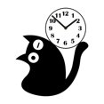 thumbnail image 2 of Reloj de pared con diseño de gato negro, creativo, silencioso, minimalista, acrílico, colgante Estilo A, 2 of 9