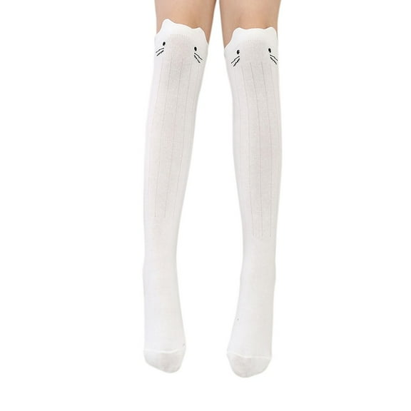 Girls Socks 1-5 Pairs Cotton Over Calf Knee High Socks Animal Cat Fox Socks for 3-12 Years Kids