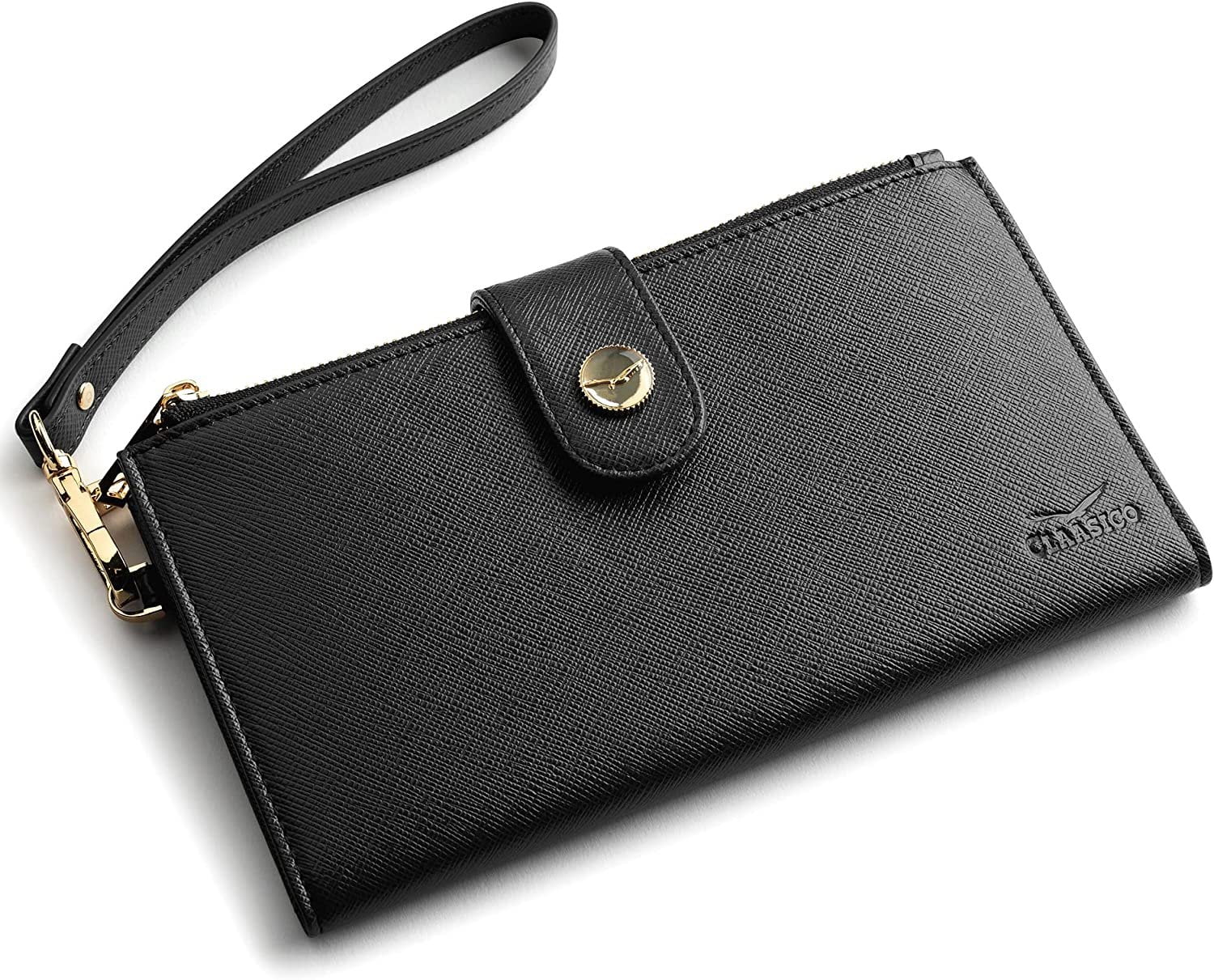 Womens RFID Wristlet Wallet & Phone Holder Multi Credit Card Bifold