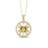Gem Stone King 1.90 Ct Round Champagne Quartz 18K Yellow Gold Plated Silver Pendant