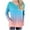 Light Blue, variant on Tauxra Womens Casual Tops,Gradient Printed V-Neck T-Shirt for Women,Long Sleeve Raglan Sleeve Casual Loose Top,T-Shirts for Women,Womens Fashion Tops