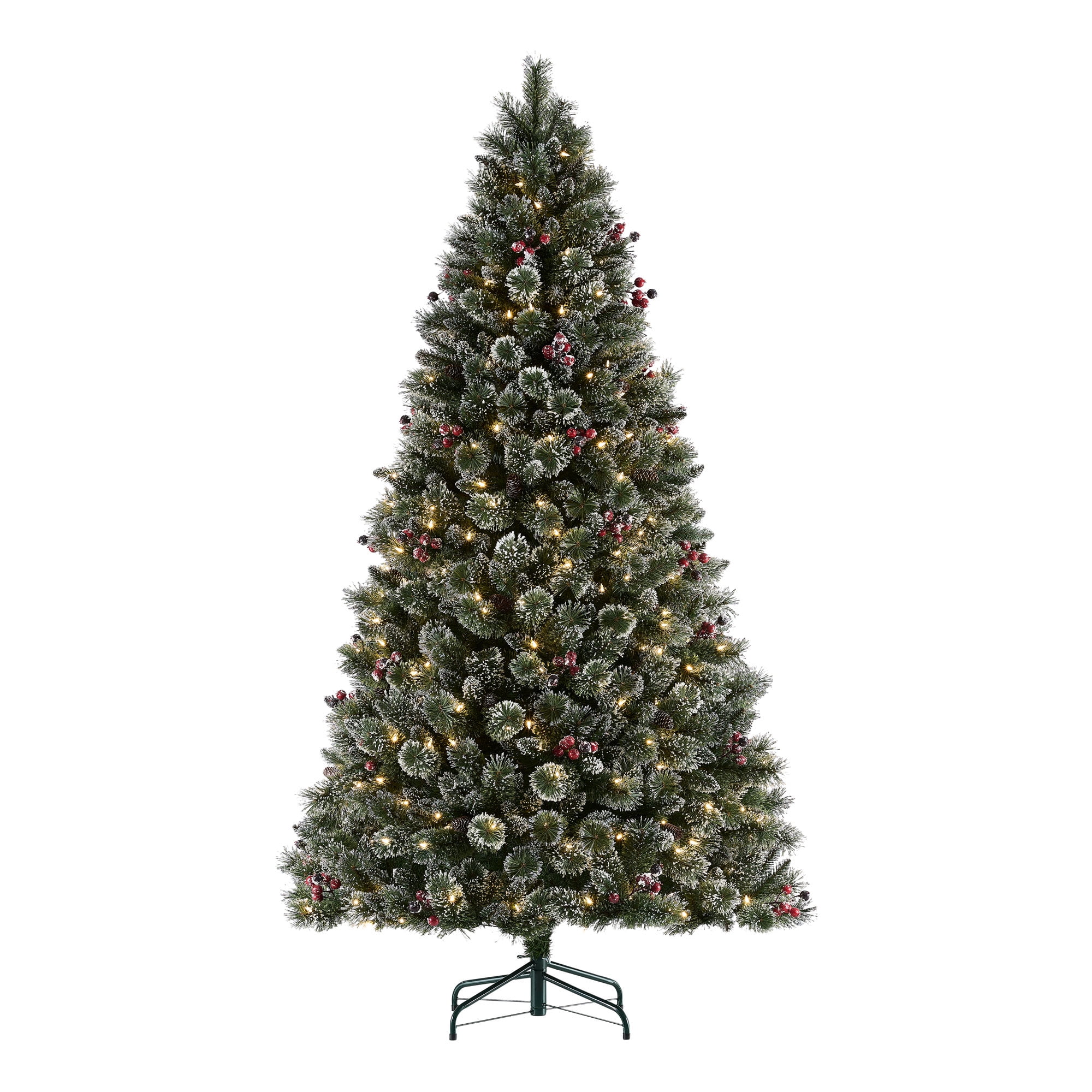 Holiday Time 7.5-Foot Pre-Lit Glittering Frost Pine Tree