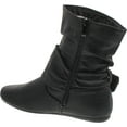 thumbnail image 3 of Women's Fashion Calf Flat Heel Side Zipper Slouch Ankle Boots, 3 of 4