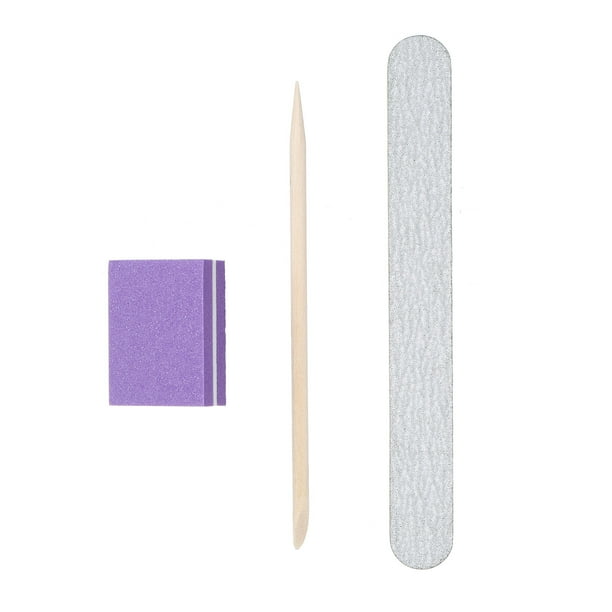 3PCS Herramientas de manicura Kit de herramientas para remover esmalte de uñas en gel con archivo Li Abanopi Morado