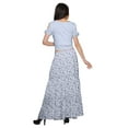 thumbnail image 4 of Moomaya Printed Rayon Cold Shoulder Crop Top And Skirt Ethnic Set For Women, 4 of 6