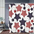 thumbnail image 4 of SUNOLIFE 4th of July Shower Curtain,Patriotic Independence Day Waterproof Fabric Bathroom Curtain with Hooks,47x64 in, 4 of 5