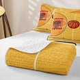 thumbnail image 4 of Erosebridal Cartoon Court Quilt King for Boys Men, Orange Basketball Print King Coverlet Set, 3 Pieces, 4 of 7