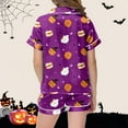 thumbnail image 4 of CONFREE Toddler Boy Halloween Clothes Pajamas Short Sleeve Cartoon Pumpkin Ghost Sleepwear Tops Pant Hallowmas Pjs for Toddler Boys Cozy Jammies, 4 of 5
