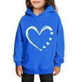 thumbnail image 2 of ATOGUTA Girl's Valentine's Day Sweatshirts Hooded Heart Sweatshirt Fall Winter Kid Long Sleeve Shirt Pullover Top Size 3T-14, Blue, 2 of 5