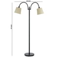 thumbnail image 5 of 80 Watt Metal Floor Lamp with Dual Gooseneck and Uno Style Shades, Black- Saltoro Sherpi, 5 of 5