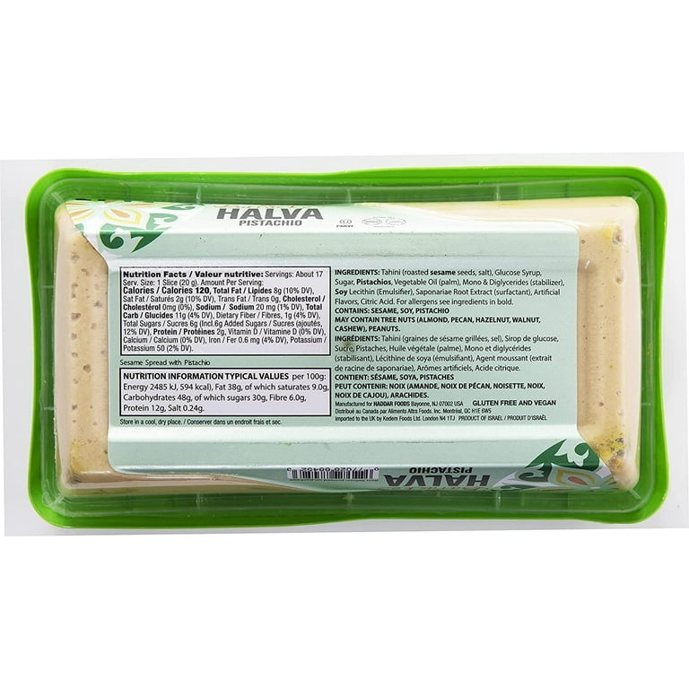 Haddar by Baracke Pistachio Halva, 12.34oz A Fine Sesame Seed