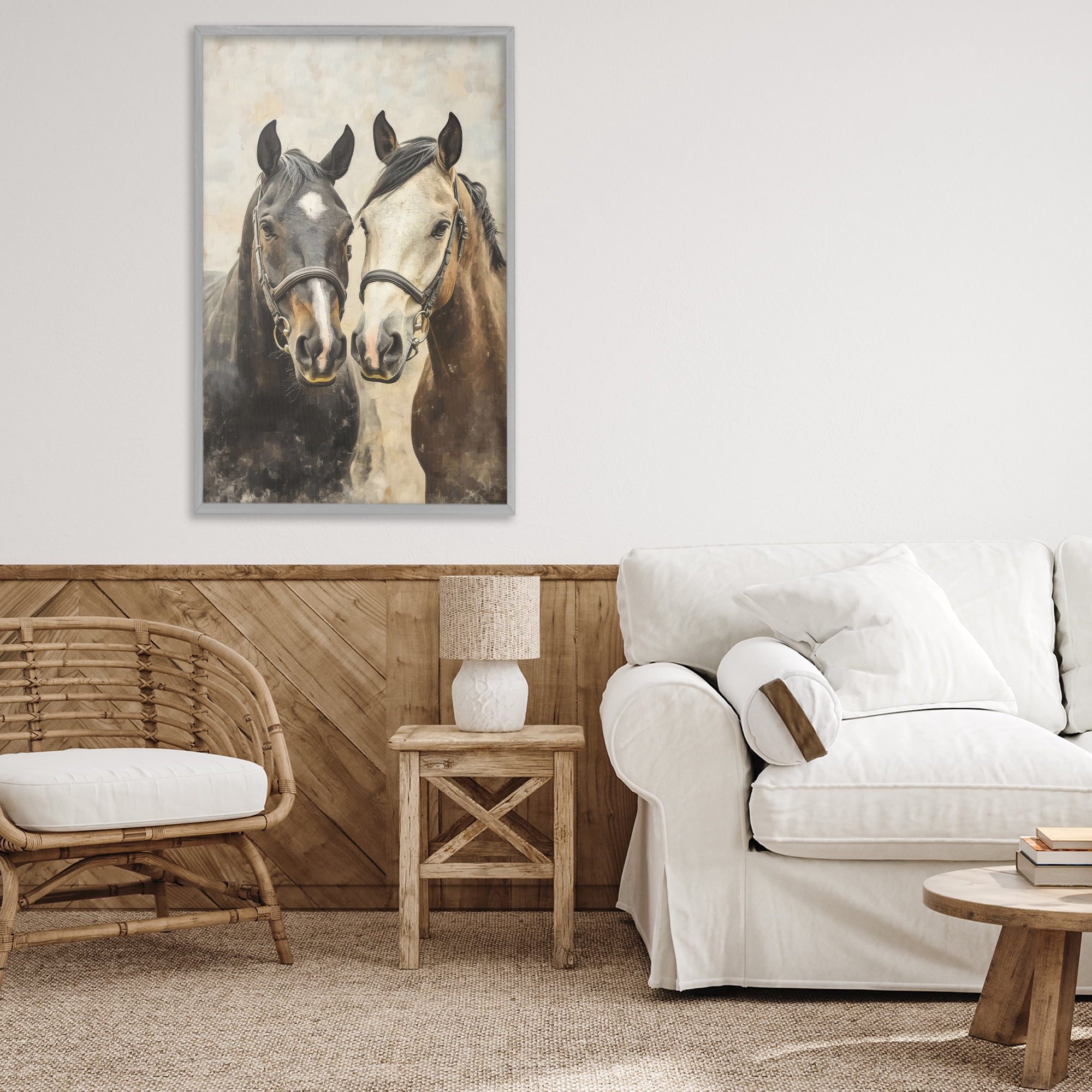 Stupell Industries Pair of Horses in Harmony Gray Framed Giclee Art, design by Creative Studio