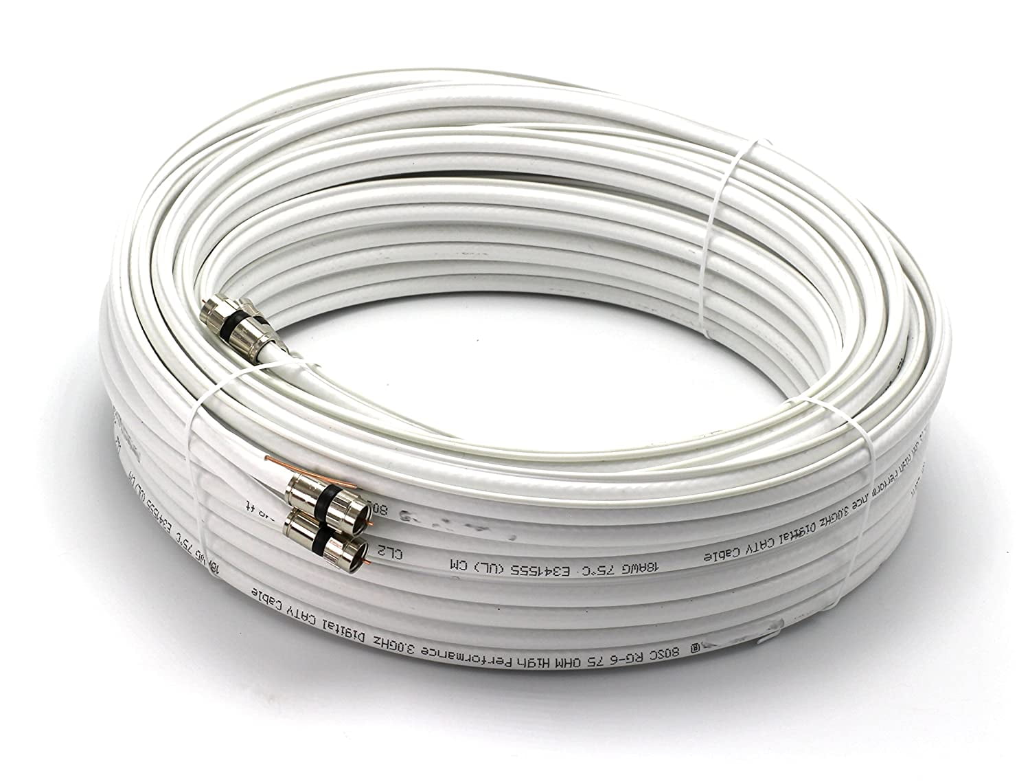 150ft Dual with Ground RG6 Coaxial Made in the USA Twin Coax Cable