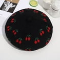 thumbnail image 4 of Women French Style Beret Cherry Beret Hats Winter Hats Artist Cap Dress Winter Women Beanie Hats, 4 of 8