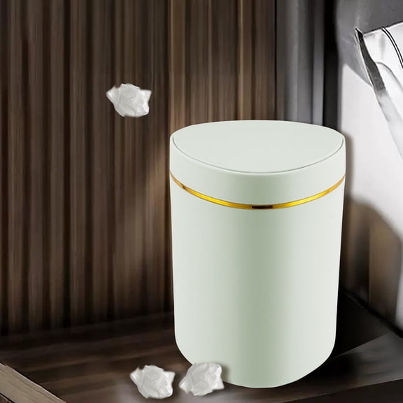 Mini Trash Can with Lid, Desktop Small Trash Can Recycling Bin Cute Metal Garbage Can for Tabletop Countertop Use, Waste Bin for Office Parlor Car Bedroom,Swing Lid Open 4.92x4.92x6.29in