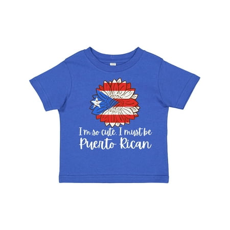 

Inktastic I m So Cute I Must Be Puerto Rican Sunflower Puerto Rico Gift Toddler Boy or Toddler Girl T-Shirt