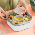 thumbnail image 4 of All-in-One Salad Container - Large Salad Bowl, Bento Box Tray, Leak-Proof Sauce Container, Airtight Lid, & Fork Bento Box Adult Lunch Box for Women, BPA-Free, 4 of 7