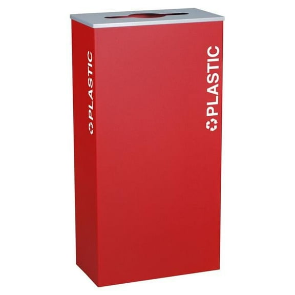 Rectangular Plastic 17 Gallon Recycling Receptacle - Ruby Texture