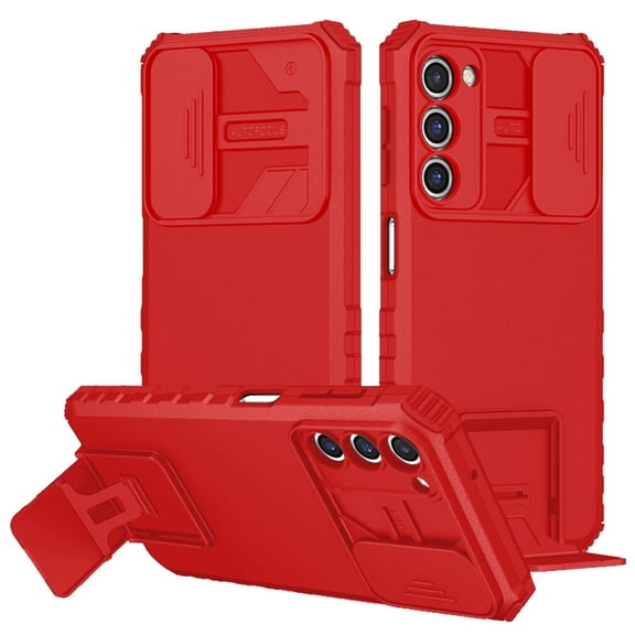 For Samsung Galaxy s21, s30 Easy Viewing Kickstand Camera Protection Hybrid Case Cover - Red