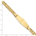 thumbnail image 3 of Real 14kt Yellow Gold Flat Curb Link Soft Diamond Shape ID Chain Bracelet; 8 inch; for Adults and Teens; for Women and Men, 3 of 3