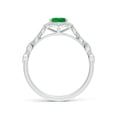 thumbnail image 2 of ANGARA Natural Oval Emerald Trillium Floral Shank Ring in 14K White Gold for Women (Size-7x5mm) | May Birthstone, Birthday, Anniversary, Jewelry Gift for Women | Natural Emerald Ring, 2 of 9