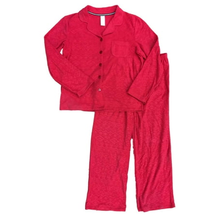 Covington - Womens Red Fuzzy Tribal Print Pajamas Embossed Nordic Sleep ...