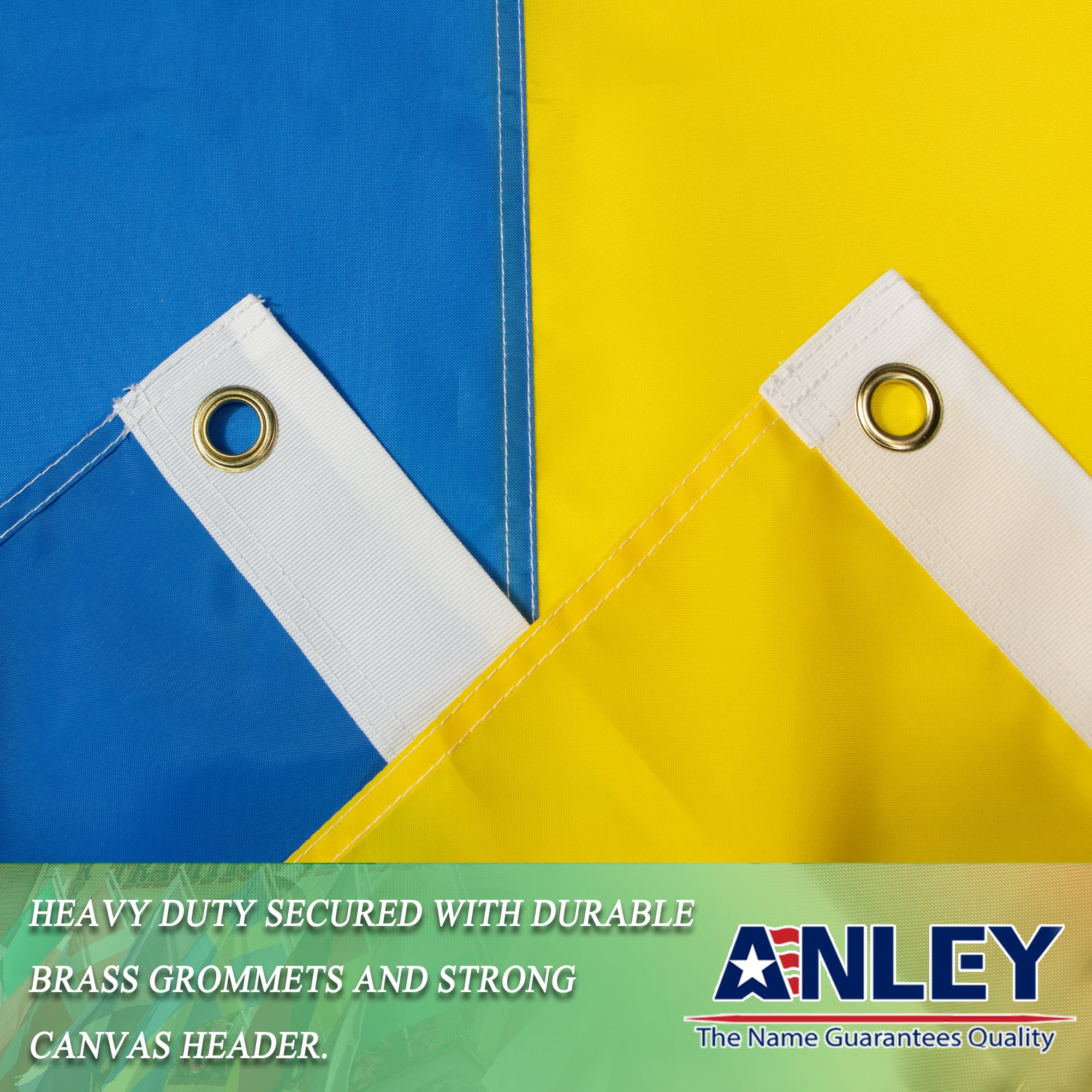 (2 pack) Anley EverStrong Series Embroidered Ukraine Flag 3x5 Ft - Ukrainian National Flag