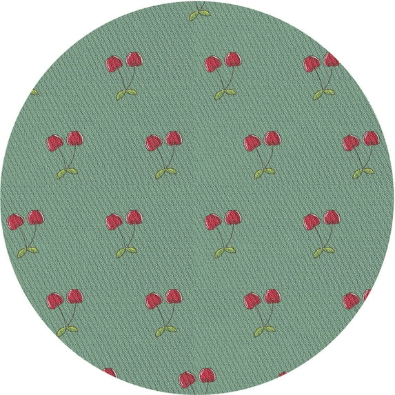 Ahgly Company Machine Washable Indoor Round Transitional Blue Green Area Rugs, 3' Round