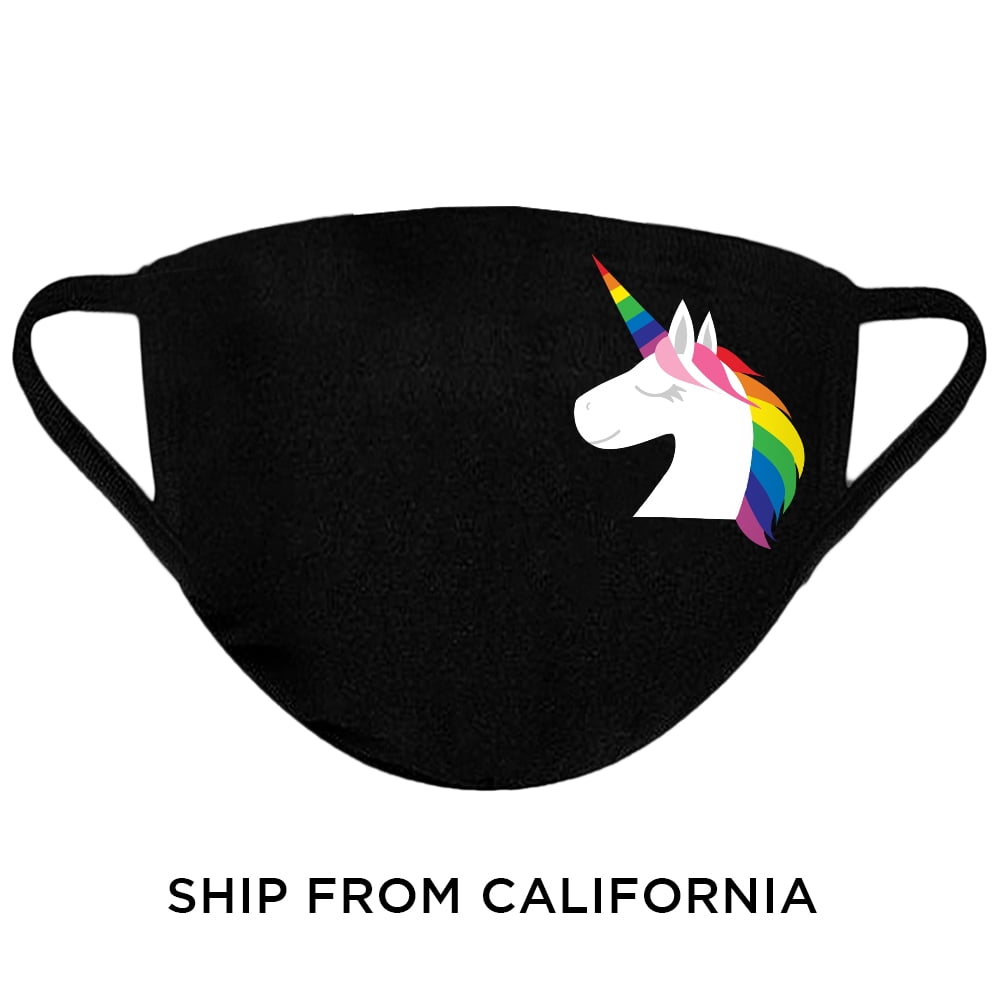 Unicorn Face Mask Cute Unicorn Design Mask Washable Reusable Face Mask Fabric Face Mask Mouth Mask 3 Layered 100% Cotton Breathable Face