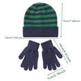 thumbnail image 3 of Boys Girls Winter Hat and Gloves Set, Striped Knit Beanie with Matching Gloves for Kids 4-8 Years, Warm Windproof Two-Piece Set for Cold Weather, Children's Ear Protection Winter Accessories Set, 3 of 3