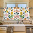 thumbnail image 2 of Yayeee Kitchen Curtains Set of 2 Light Filtering 57"x24" Over Sink Window Panels, Retro Yellow Floral, 2 of 7