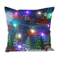 thumbnail image 2 of Honmine Christmas LED Pillow with Lights, Flashing or Steady Two Mode Switching, Printed Plush Sofa Cushion for Holiday Gift, Home Decor, 2 of 6