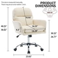 thumbnail image 4 of S-HOME Modern PU Leather Office Chair with Adjustable Height, Ergonomic Design for Home and Office Use,White, 4 of 8