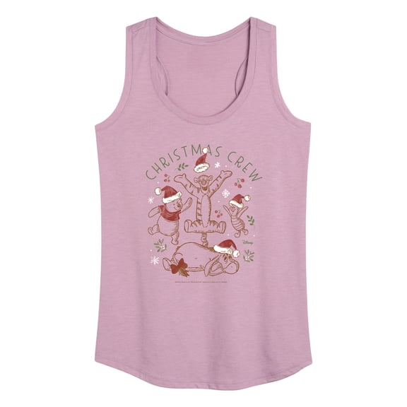 Winnie the Pooh - Tigger, Pooh, Eeyore, & Piglet Christmas Crew Women's Graphic Racerback Tank
