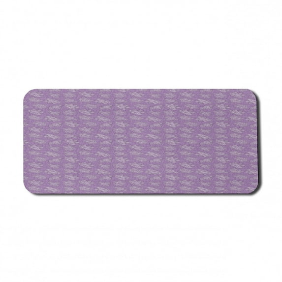 Floral Computer Mouse Pad, Pastel Purple Tones Zentangle Ornamental Flowers and Curlicue Lines, Rectangle Non-Slip Rubber Mousepad X-Large, 35" x 15" Gaming Size, Mauve Lilac and Violet, by Ambesonne