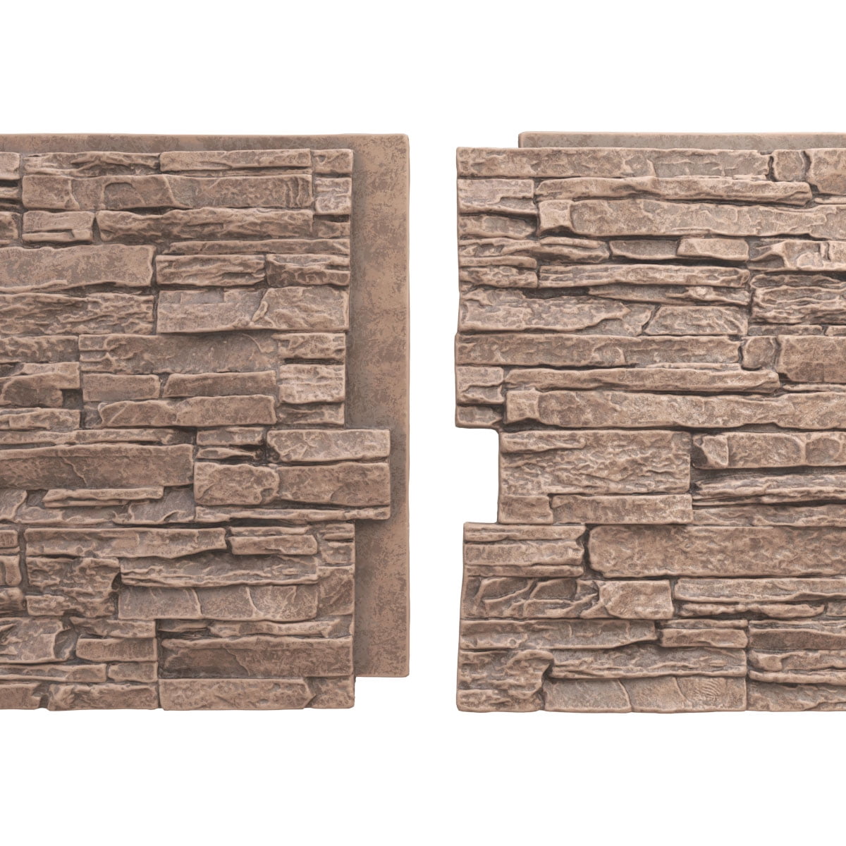 Ekena Millwork 45 3/4"W x 24 1/2"H x 1 1/4"D Canyon Ridge Stacked Stone, StoneWall Faux Stone Siding Panel, North Hill