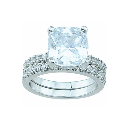 925 Sterling Silver Cushion Cut Engagement Rings for Women Wedding Ring Set Make Great Anniversary Gifts